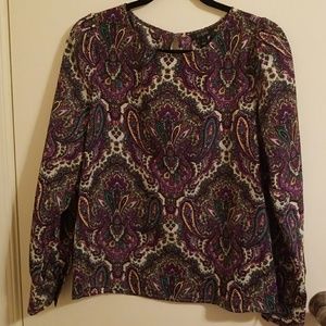 J. Crew Factory paisley long sleeve blouse